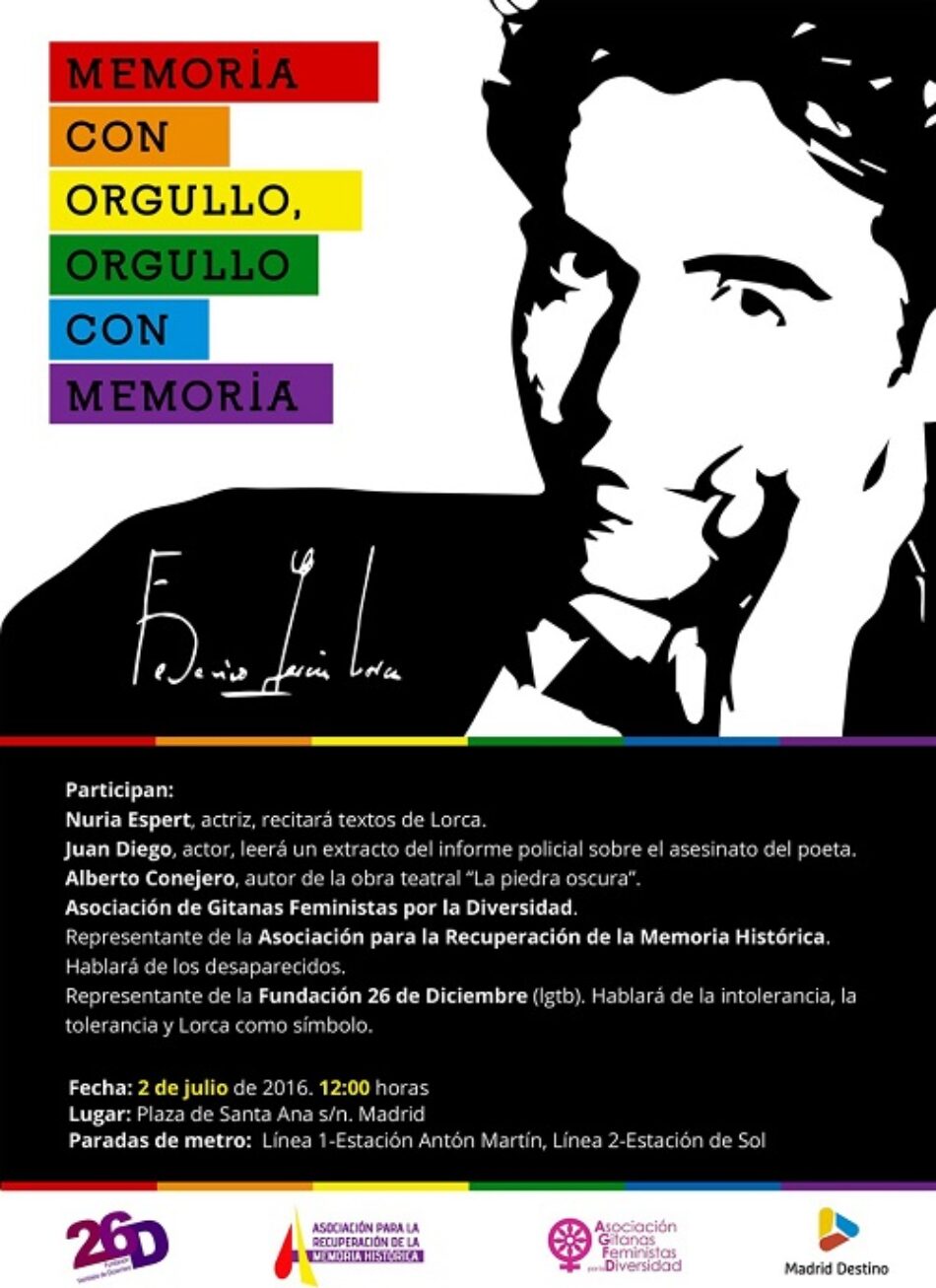 Homenaje a García Lorca en el día del orgullo gay: orgullo con memoria