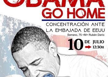 «Obama go home»: Protesta en Madrid contra la visita del presidente de EE.UU.