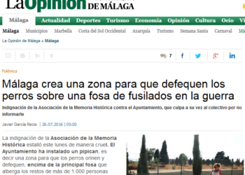 Podemos Andalucía propone ubicar un parque infantil sobre la antigua fosa de San Rafael de Málaga para dignificar su recuerdo