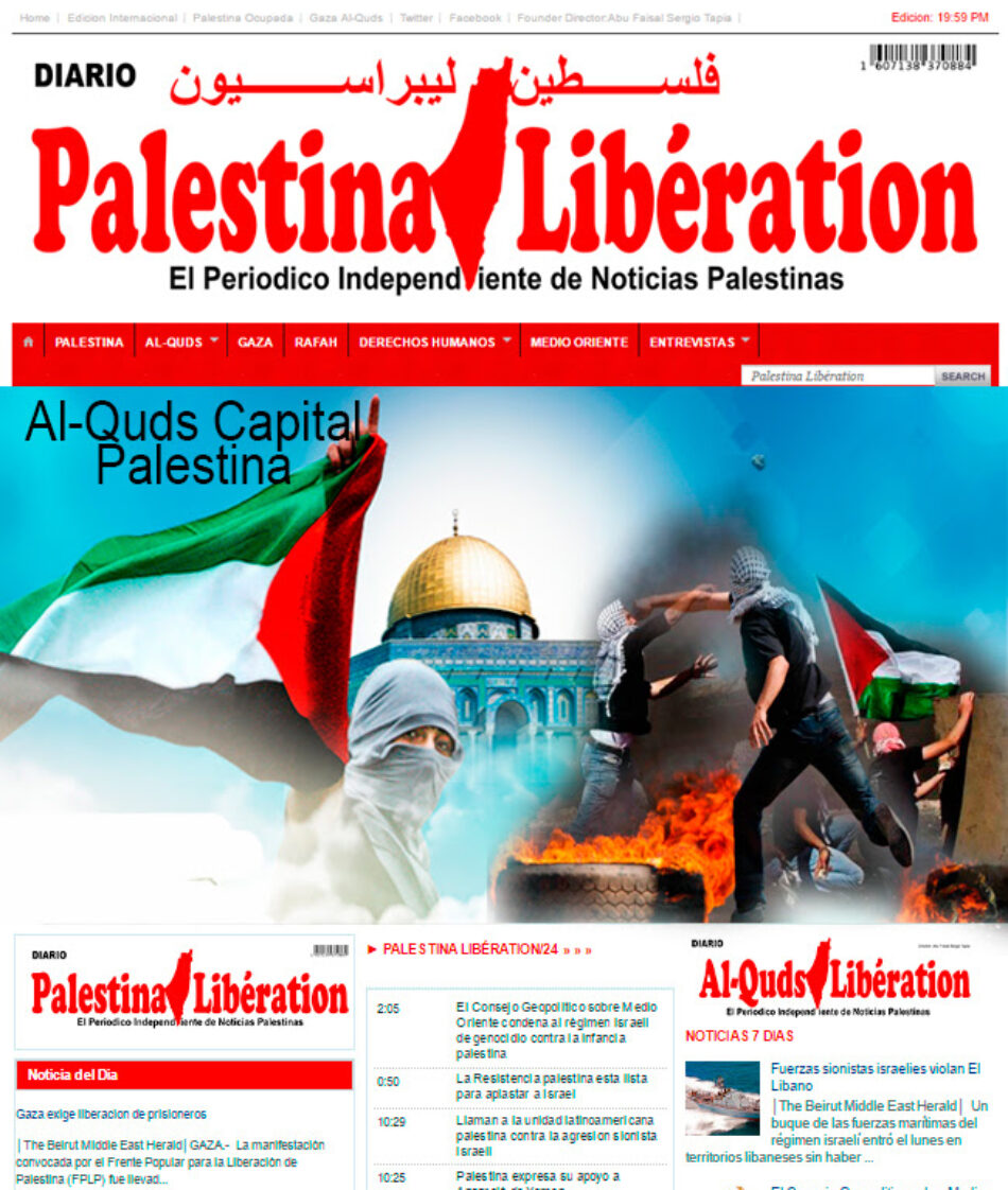 Lanzan Palestina Libération en español y arabe, con corresponsales en todo el mundo informando sobre Palestina y Medio Oriente