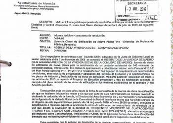 El «irresponsable» gobierno de Alcorcón permite la renuncia para la construcción de 688 viviendas sociales