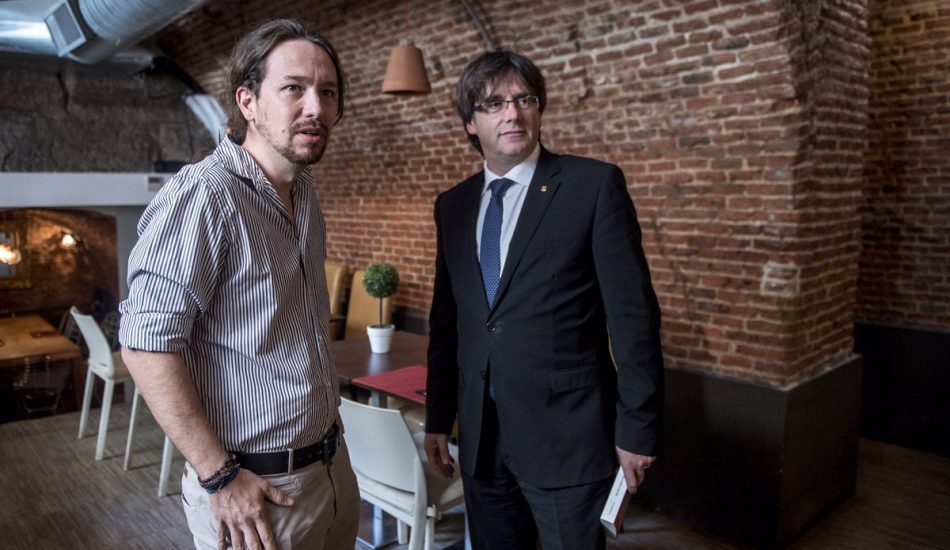 Pablo Iglesias se reúne con Carles Puigdemont