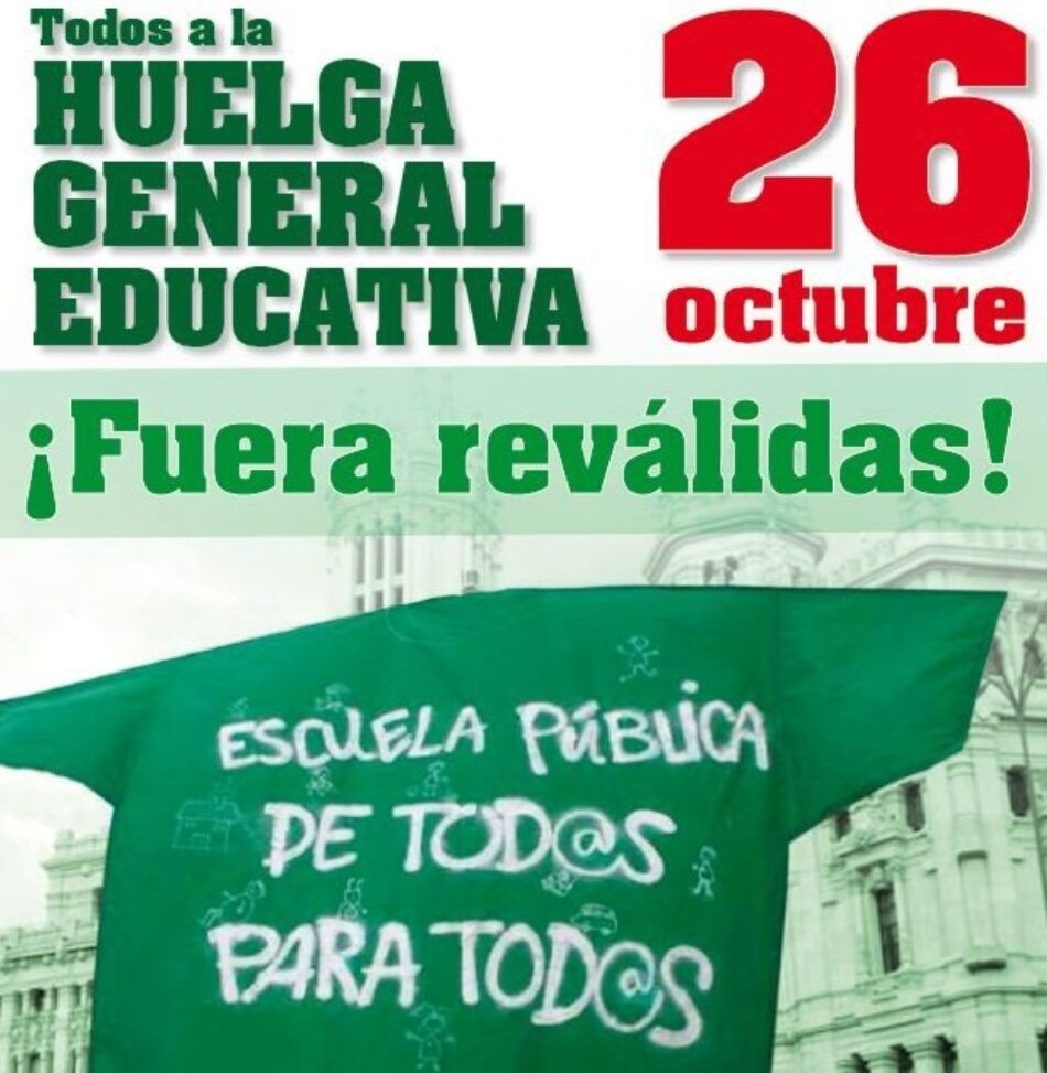 Podemos muestra su apoyo a la huelga educativa y las movilizaciones convocadas el 26 de octubre