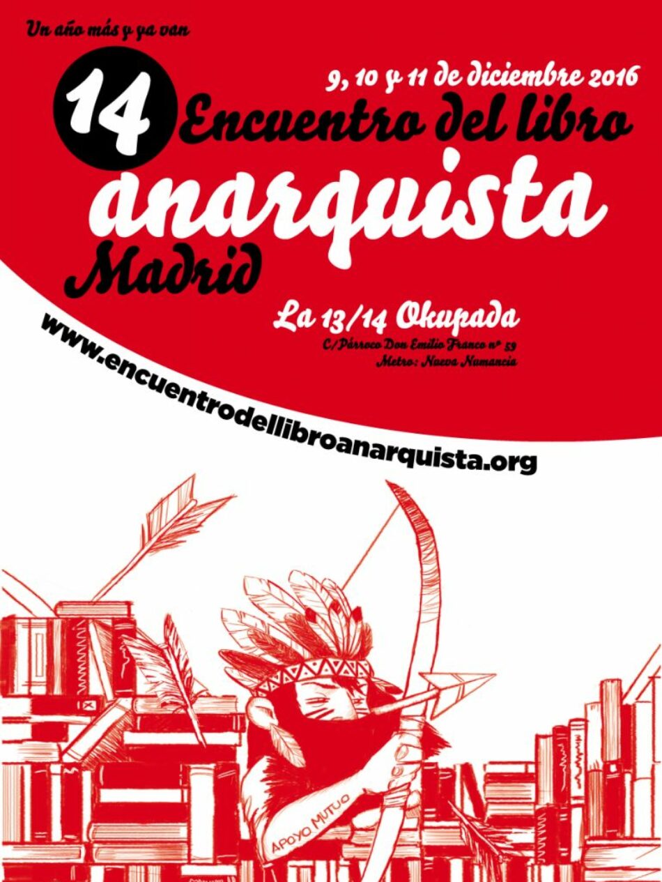 9, 10 y 11 de Diciembre: 14º encuentro del libro anarquista de Madrid