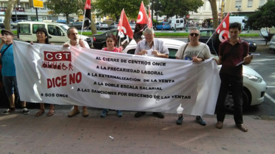 CGT llama a participar en las protestas contra  la comercialización de productos ONCE por parte de puntos de venta ajenos a los vendedores con discapacidad