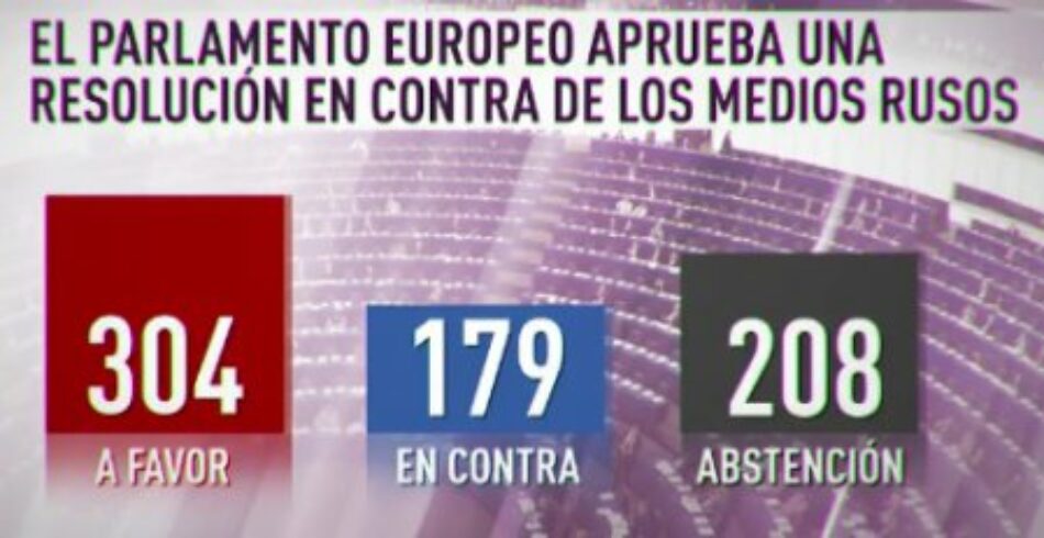 «La peor caricatura de la guerra fría»: Europa aprueba una resolución contra los medios rusos