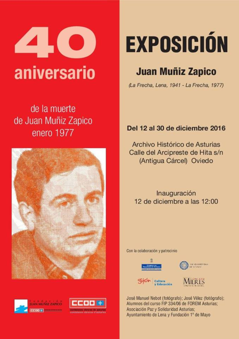 Exposición sobre Juan Muñiz Zapico reivindica la importancia de esta figura en la cercanía del 40 aniversario de su muerte