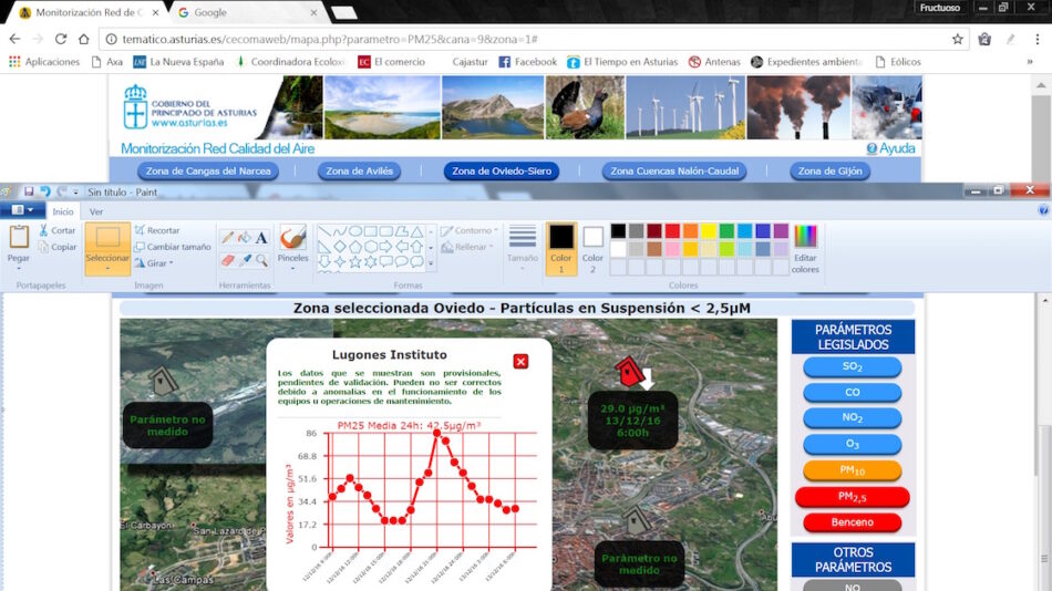 Toda Asturias en alarma y alerta por contaminación, el Principado sigue desaparecido