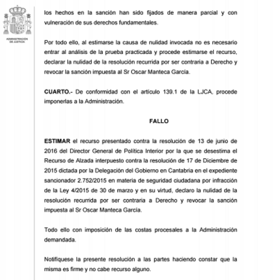 Un juez desestima la multa contra un miembro de la PAH por una acción pacífica