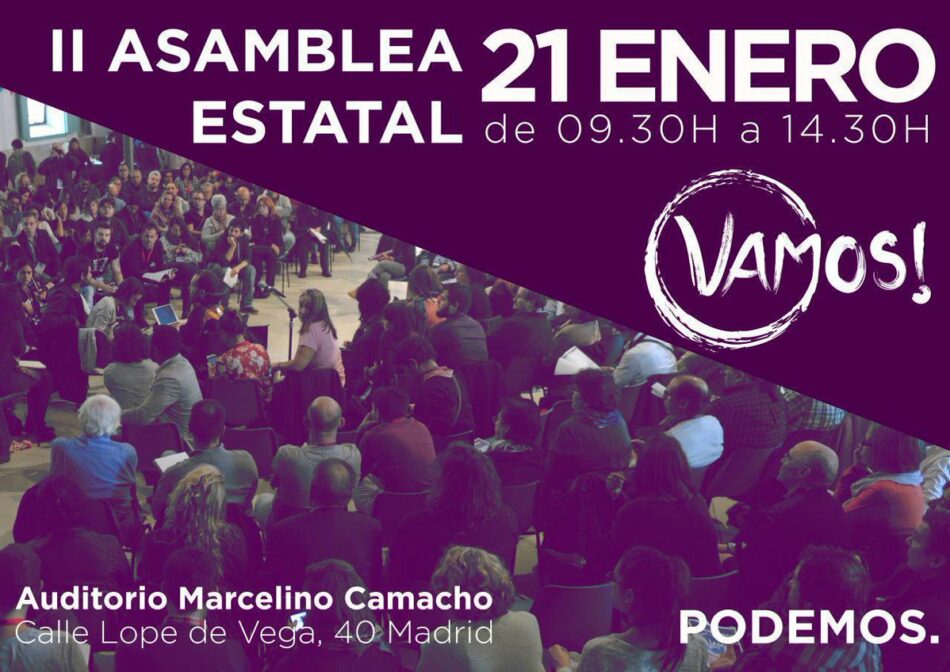 Vamos! celebra la II Asamblea Estatal en Madrid el próximo 21 de enero