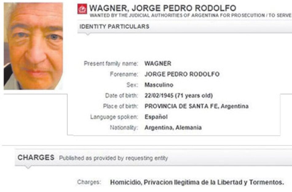 IU pregunta al Gobierno por la situación legal de Jorge Pedro Rodolfo Wagner, ex-coronel argentino investigado por homicidios, secuestros y torturas