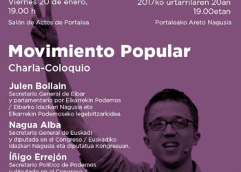 Íñigo Errejón participa en una charla-coloquio sobre “Movimiento Popular” en Eibar