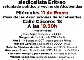 Acto de solidaridad en Alcobendas con Derar, sindicalista eritreo y refugiado político