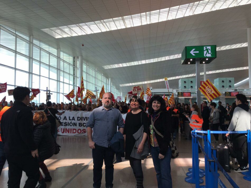 El senador Óscar Guardingo, en apoyo al paro de los trabajadores de Pansfood del Aeropuerto de Barcelona