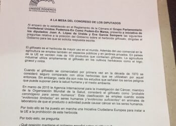 IU y EQUO piden al Gobierno que apoye la prohibición del glifosato