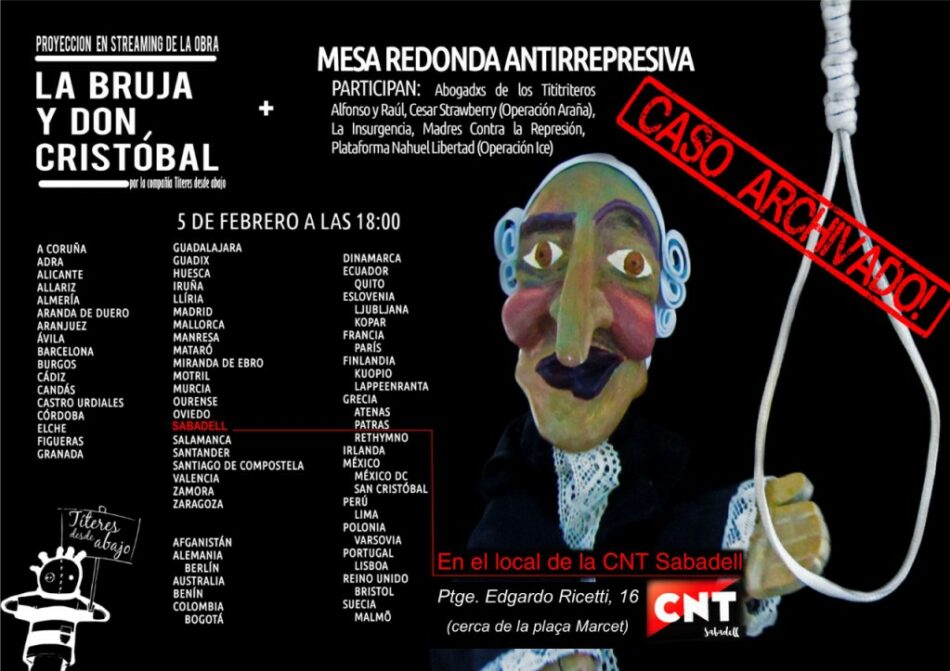 Representación de “La bruja y Don Cristóbal” en Streaming en Sabadell