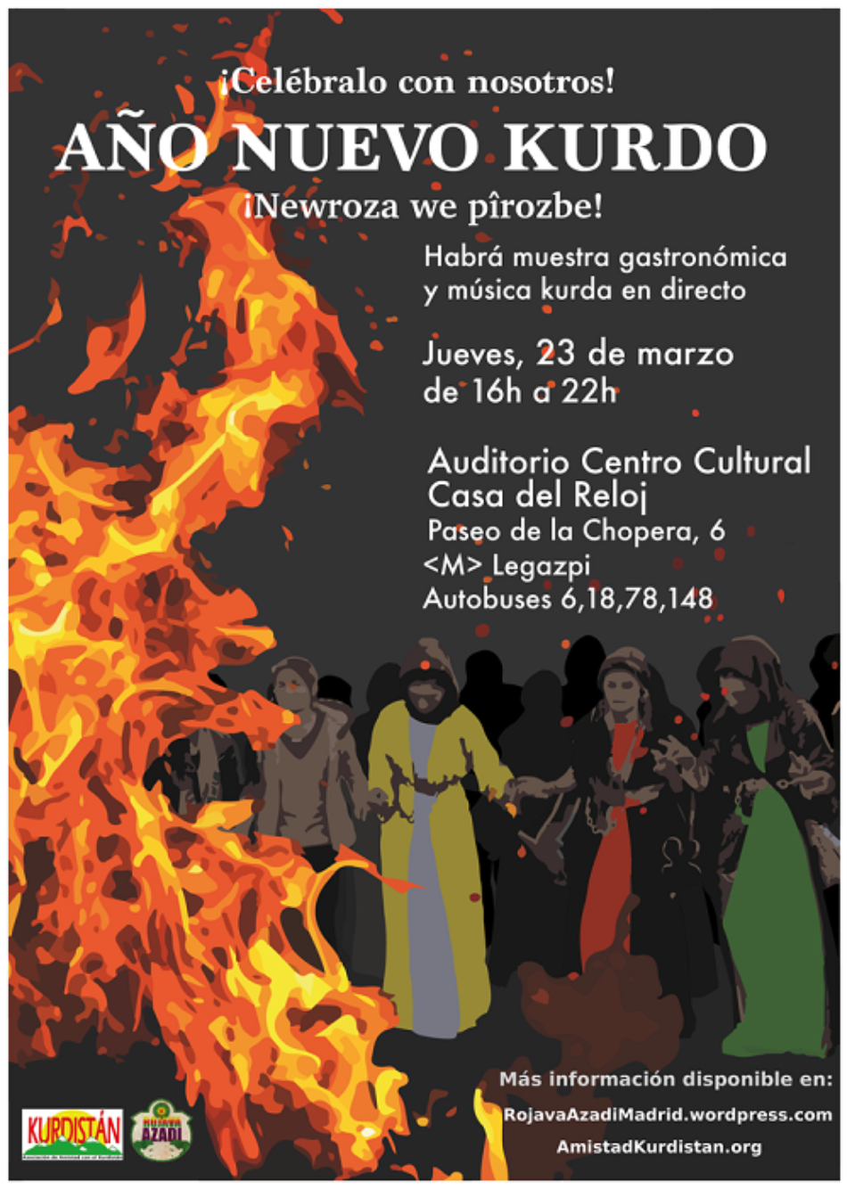 Invitación para el Newroz el jueves 23 de marzo ¡Ven a celebrar el año nuevo kurdo en Madrid!