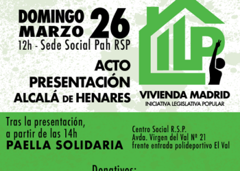 Acto de presentación de la ILP de vivienda – Comunidad de Madrid, en Alcalá de Henares