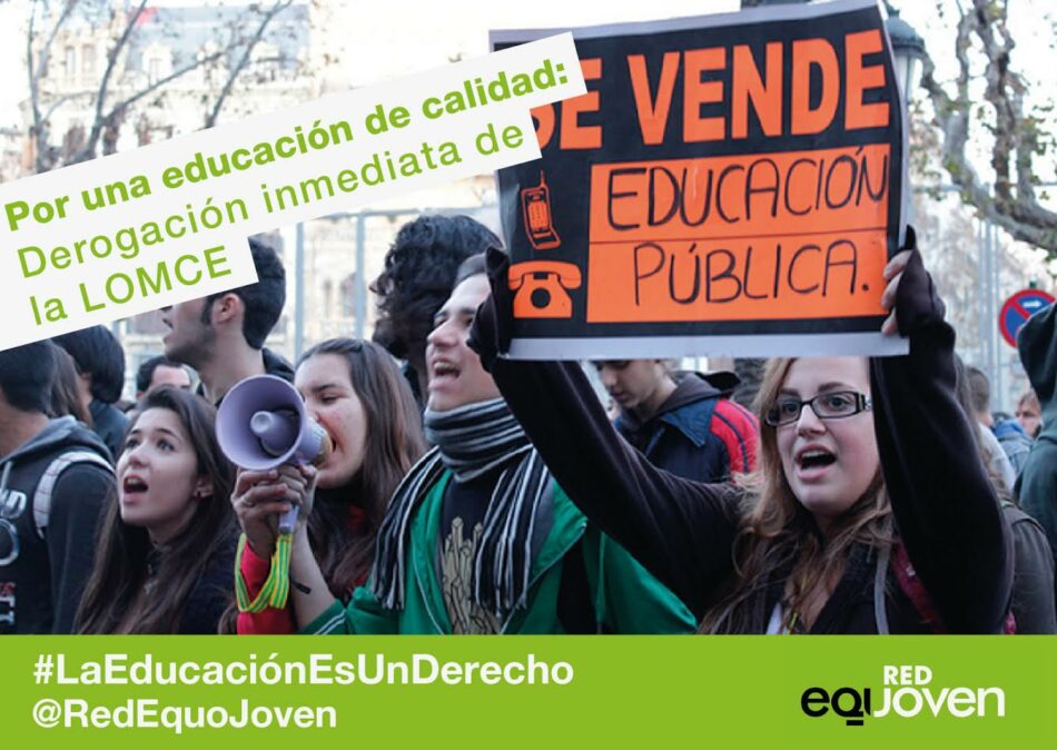 EQUO llama a secundar la huelga en Educación y a reforzar la campaña para conseguir el blindaje del presupuesto