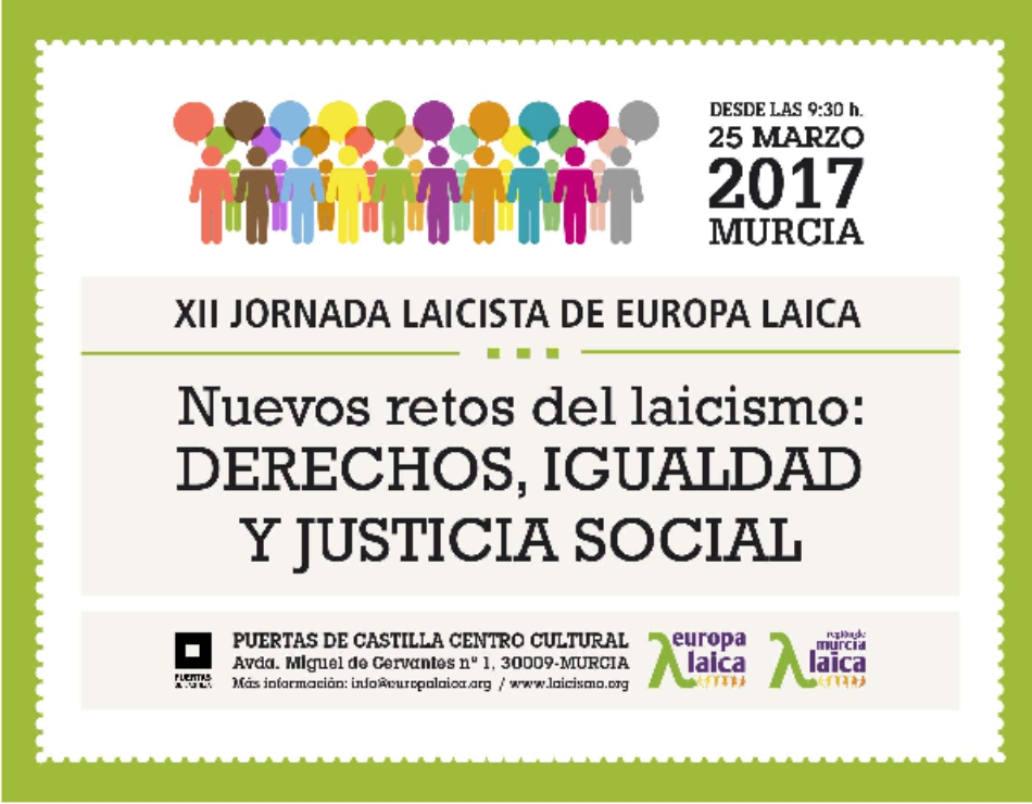 XII Jornada laicista de Europa laica, el sábado 25 de marzo