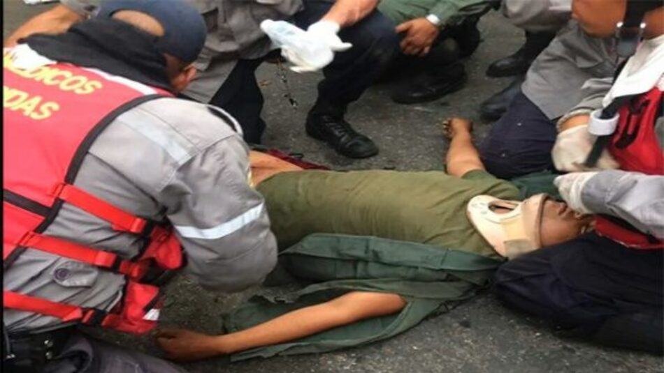 Dos GNB heridos por disparos en protesta opositora de Venezuela