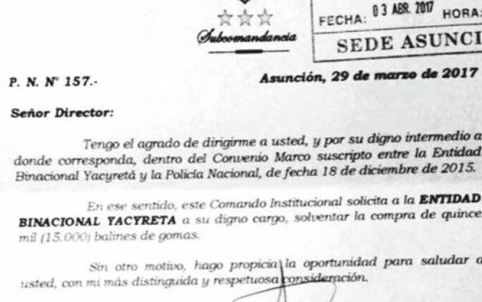 Paraguay. “Ese es el diálogo que ofrece Cartes, quince mil balines de goma”