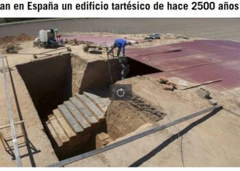 Descubierta una escalinata monumental en el yacimiento tartésico de «Turuñuelo» en Badajoz