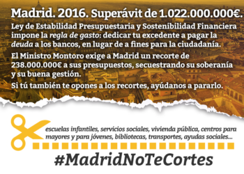Ganemos Sanse apoya al Ayuntamiento de Madrid ante la exigencia del Gobierno de recortar 238 millones de euros