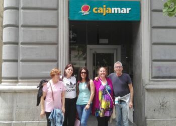 Ocupación de la oficina bancaria de Cajamar en la Gran Vía de Granada