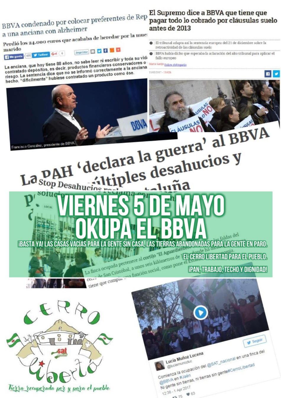 Viernes 5 de mayo: Okupa el BBVA