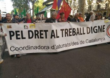 La Marxa de la Dignitat es manifesta a Barcelona sota el lema #OrgullDeClasse1M juntes vencerem