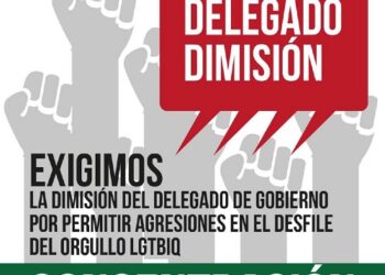 Concentración para exigir la dimisión o cese del delegado del Gobierno en Murcia tras permitir una concentración fascista junto a la Marcha del Orgullo