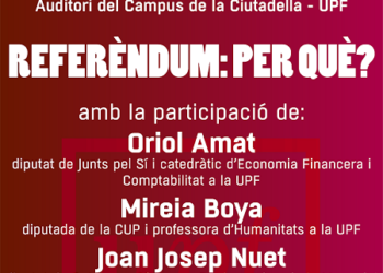 Universitats per la República UPF us convida a l’acte de presentació “Referèndum: per què?”