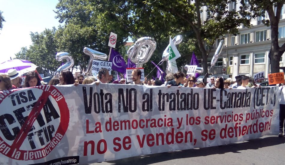 La Campaña No al TTIP, CETA y TiSA demanda a las fuerzas políticas el rechazo al acuerdo comercial entre la Unión Europea y Canadá (CETA)