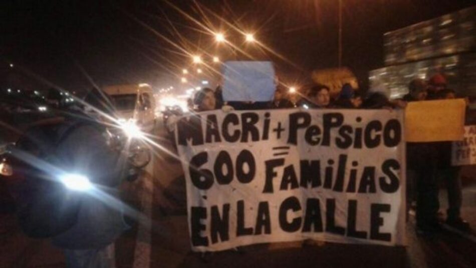 Trabajadores argentinos despedidos por Pepsico realizan marcha en Buenos Aires