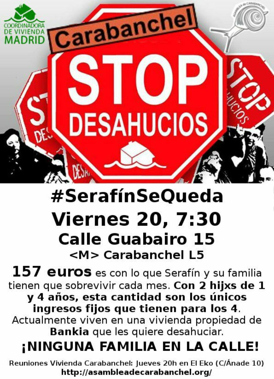 Asamblea Popular de Carabanchel: una familia con dos hijos a punto de perder su casa