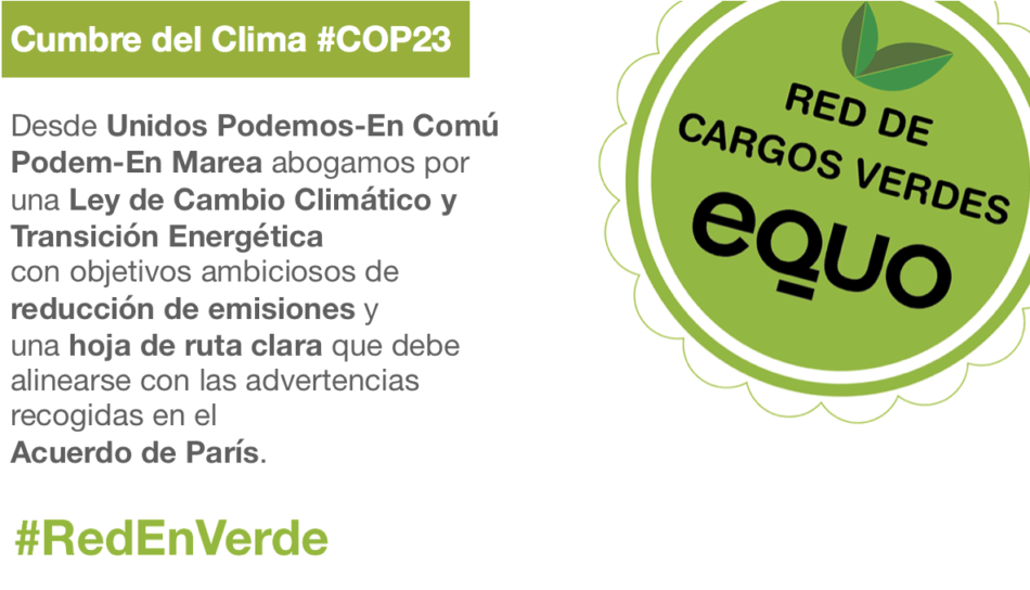 EQUO pide que la lucha contra el cambio climático esté presente en todas las partidas presupuestarias andaluzas