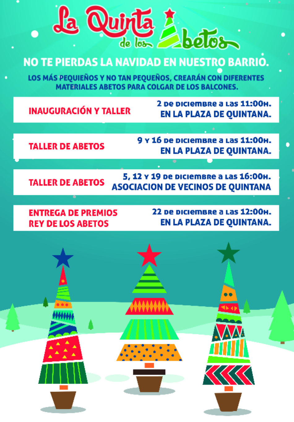 La Navidad alumbra en el barrio de Quintana “La Quinta de los Abetos”