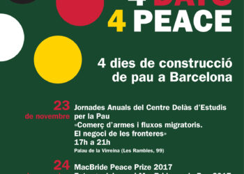 Barcelona, capital mundial de la construcció de pau del 23 al 26 de novembre d’enguany