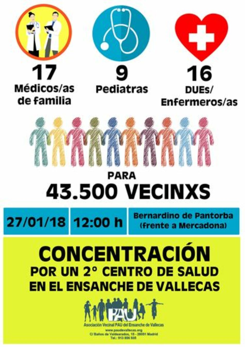 Ensanche de Vallecas: 17 médicos de familia atienden las necesidades de 43.500 vecinos