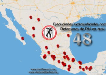 México. 48 Defensoras y defensores de derechos humanos ejecutados extrajudicialmente en 2017