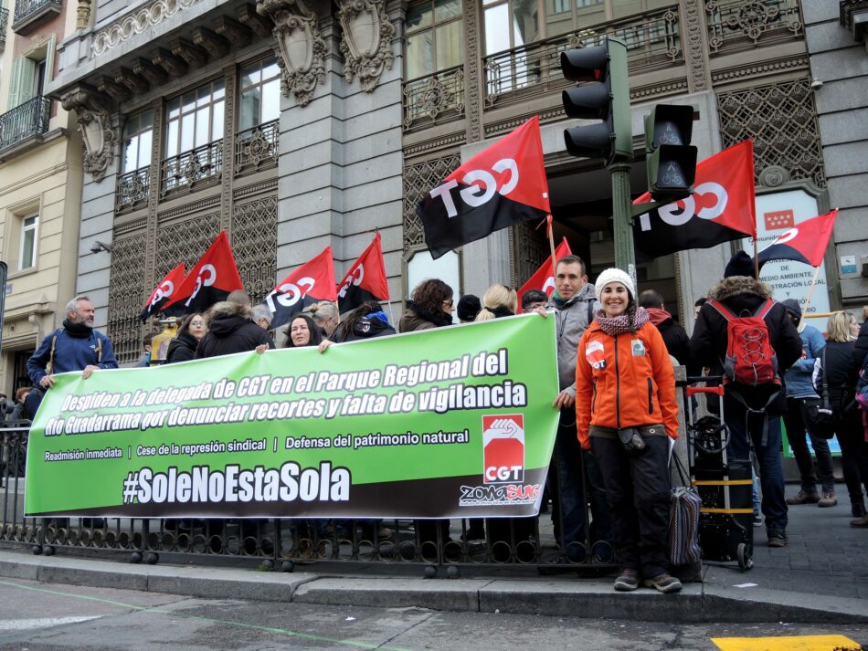 Concentración en apoyo a la delegada Sindical de CGT despedida en el P. R. del Río Guadarrama