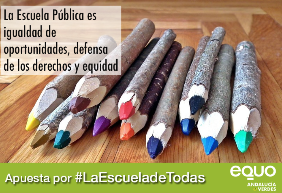 EQUO llama a la ciudadanía a apostar por la Escuela Pública en esta campaña de escolarización