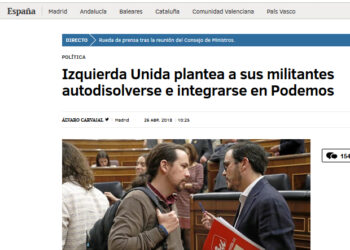 IU desmiente -una vez más- «la información publicada por un medio de comunicación» sobre su «absorción» por Podemos