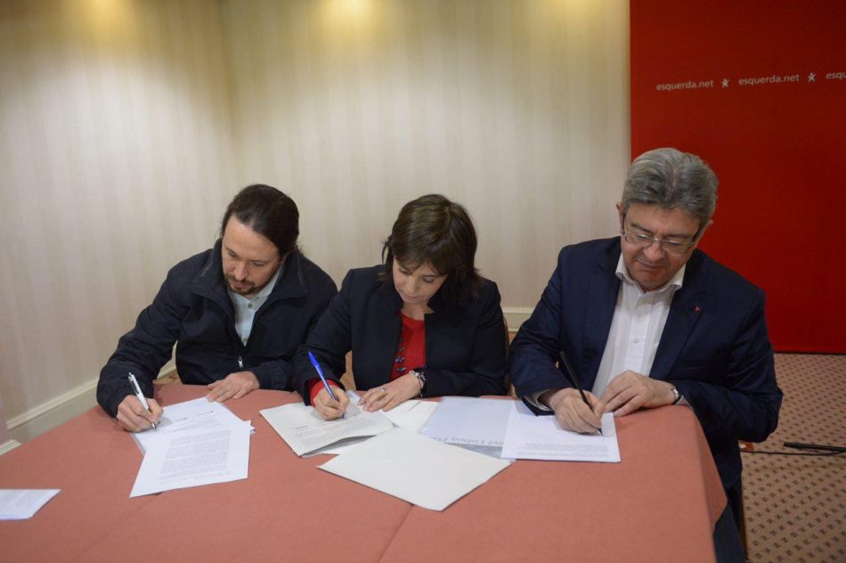 Podemos firma junto con France Insumise y Bloco de Esquerda la declaración de Lisboa por una revolución ciudadana en Europa