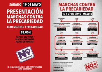 Las Marchas contra la Precariedad saldrán este domingo  de Alcalá de Henares