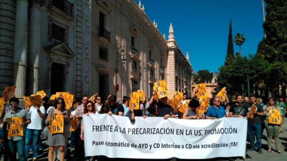 Docentes en precario de la Universidad de Sevilla aprueban ir a la huelga indefinida a partir del 21 de mayo