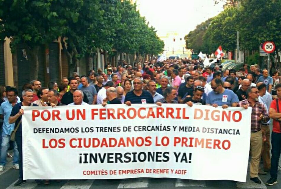 CGT de la Región Murciana, por un ferrocarril público y social