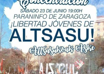 Manifiesto de la Plataforma de Apoyo a Altsasu de Zaragoza