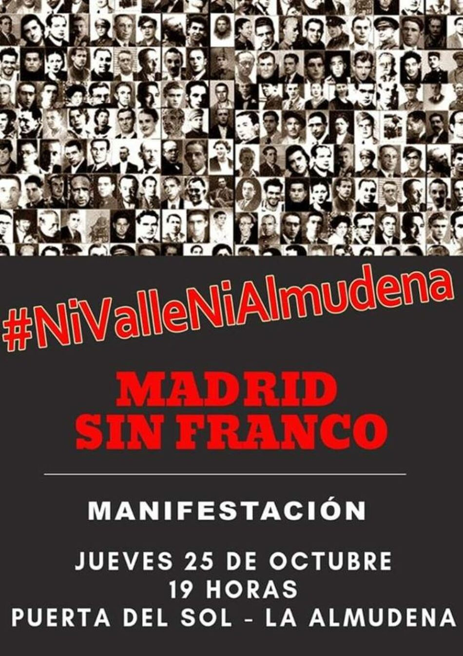 «Ni en el Valle ni en la Almudena, Madrid sin Franco»: manifestación el jueves 25 de octubre